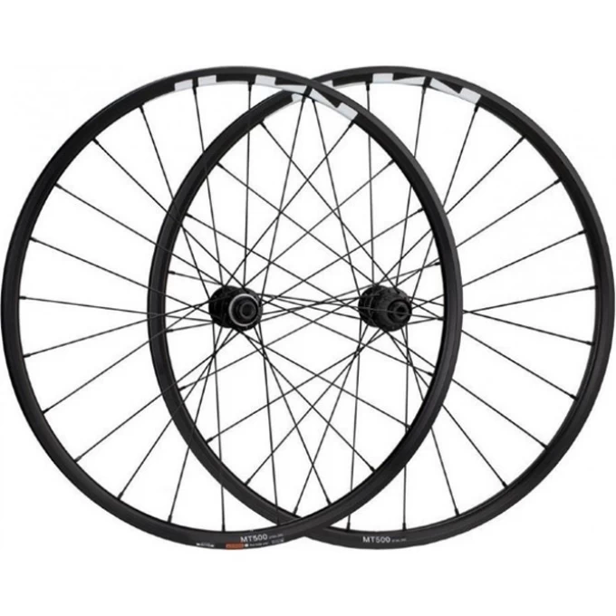 Комплект колес SHIMANO MT-500, переднее и заднее, F:15/R12 мм E-THRU, 27,5", для 11 скоростей, C.LOCK, OLD 100/142 EWHMT500FERED7