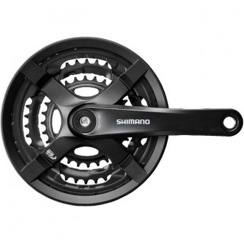 Система SHIMANO TY501, 175мм, квадрат, 42/34/24, без защиты, с болтами, черный, без упаковки